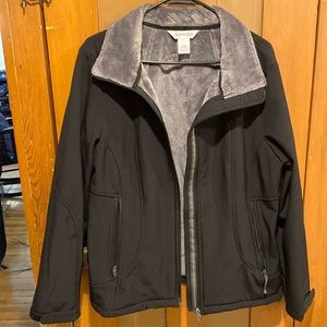 Women’s Faux Fur St. John’s Bay Black Jacket,Size Large